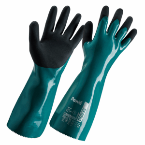 Pawā PG635 PVC Type A Chemical Guantlet Green/Black 40cm (6x12) - M/8