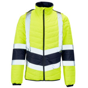 2 Tone HV Puffer Jacket Yellow/Navy - S