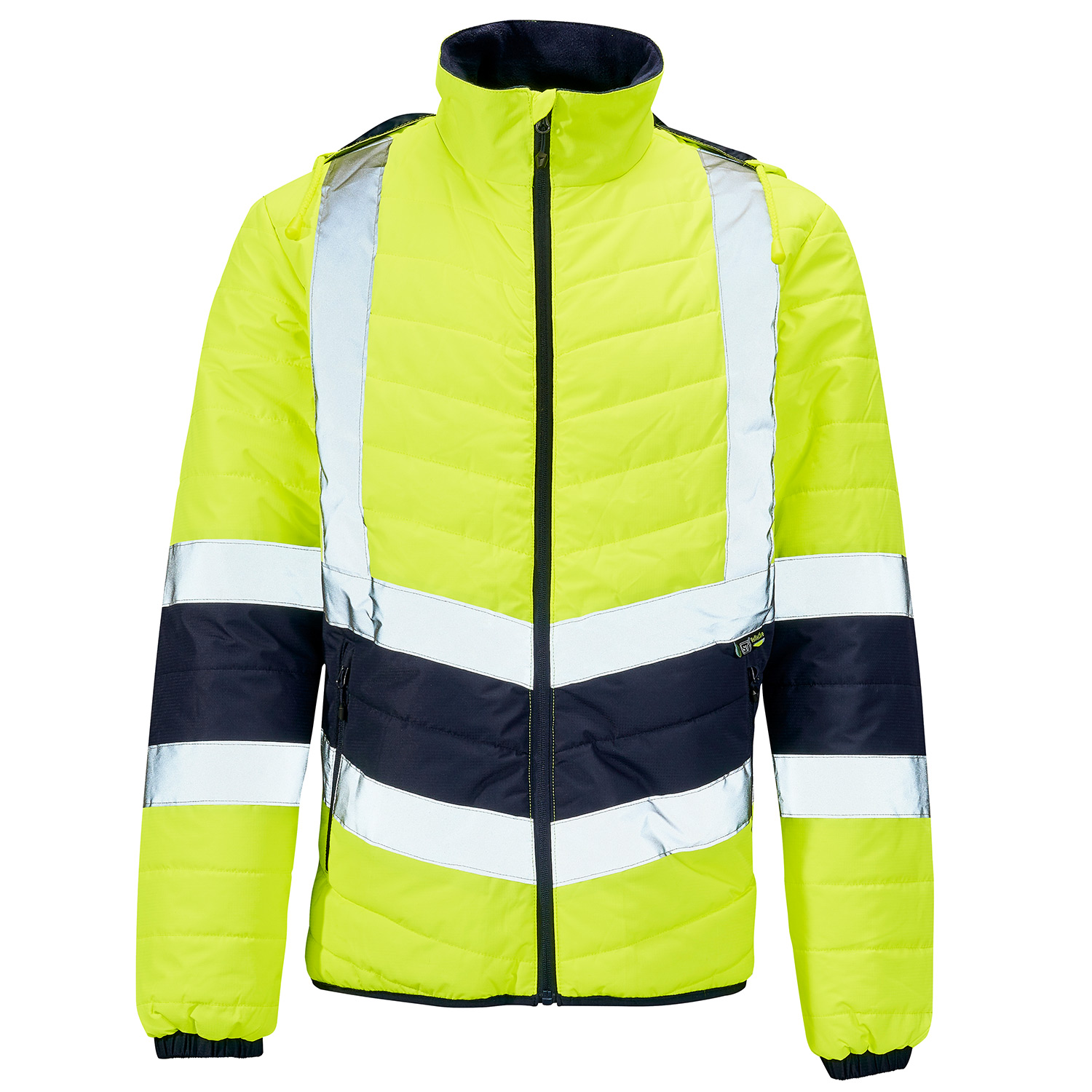 2 Tone HV Puffer Jacket Yellow/Navy - S